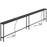 SUPERJARE 110.2-inch sofa table with outlets provides convenient charging near seating.