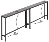 SUPERJARE 78.8-inch narrow console table assembled for a clean, extended living room setup.