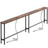 SUPERJARE 86.6 inch sofa table full view showing space-saving slim profile.