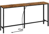 SUPERJARE console table with outlet angle view shows nearby power access for devices