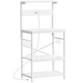 SUPERJARE power-outlet kitchen rack for tidy charging near the coffee bar