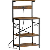 SUPERJARE kitchen bakers rack with power outlets keeps appliances charged and organized