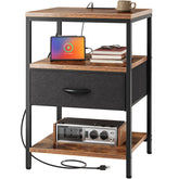 SUPERJARE nightstand with charger station keeping devices powered at bedside