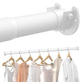 Supforce stepless adjustable closet rod demonstrates seamless size fit