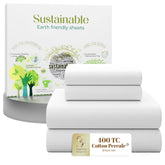 Supreme Elegance 4pc queen set in snow white percale offers cooling, crisp comfort.