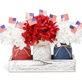 Supreme Lights patriotic mason jar with mini flags for Memorial Day display