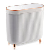Supteron bathroom trash can with lid, stylish and convenient.