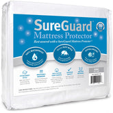 SureGuard king-size protector with waterproof top guards spills and perspiration.