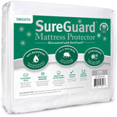 SureGuard King Size Mattress Protector with waterproof top defends against spills and stains.