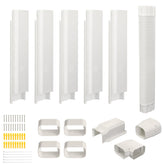 Surephon 4in-10ft line-set cover kit on exterior wall protecting pipes from weather