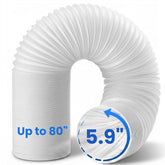SUREPHON portable AC hose showing full 80 inch extension for large spaces.
