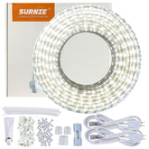 SURNIE 50ft rope light creating outdoor ambience on a deck