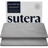 SUTERA Stone Bath Mat demonstrates fast drying on bathroom floors.