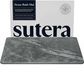 SUTERA Stone Bath Mat in front view showing a sleek slate surface for dry bathroom floors.