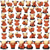 Suzile Highland cow figurine closeup, durable resin decor for shelves and desks.