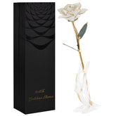 SW 24k gold dipped rose on stand, elegant home decor keepsake.