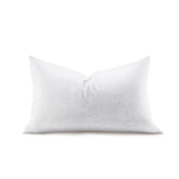 Swandream feather-rectangle-lumbar-pillow-insert offers plush lumbar support for a cozy sofa and chair.