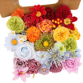 SwanMoon 38-piece artificial flowers with dahlias and silk roses for elegant wedding bouquets.