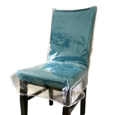 Swanna dining chair cover with backrest provides clear protection for spills and stains.