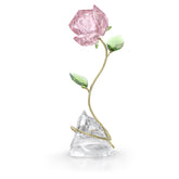 Swarovski Florere Rose close-up of pink crystal petals with brilliant sparkle for refined decor