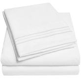 Sweet Home Collection 1500 Supreme full sheet set flat white for hotel-soft comfort