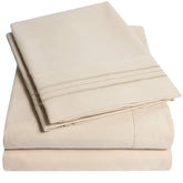 Sweet Home Collection 1500 Supreme king fitted sheet in beige cream for a secure, snug fit
