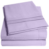 Sweet Home Collection 1500 Supreme Queen Lavender sheet set folded, soft and inviting.