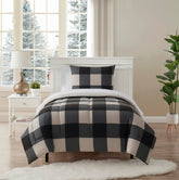 Sweet Home Collection buffalo-check comforter set with all-season warmth.