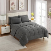 Sweet Home Collection comforter bundle in gray for Twin XL with plush warmth.