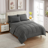 Sweet Home Collection full-size comforter set on bed for cohesive decor and all-season comfort.