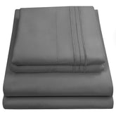 Sweet Home Collection king sheets close-up, brushed microfiber for cooling sleep.