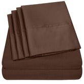 Sweet Home Collection queen brown sheets with plush microfiber texture.