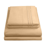 Sweet Home Collection queen sheets with elastic corners keep the fitted sheet secure all night