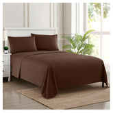 Sweet Home Collection queen sheets on bed show breathable softness and secure fit.