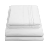 Sweet Home Collection queen-size sheets close-up showing soft brushed microfiber texture for cooling comfort.