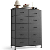 Sweetcrispy 10 Drawer Dresser front view showing compact, tall storage solution for bedroom organization