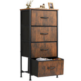 Sweetcrispy 4 Drawer Dresser with fabric drawers for organized bedside storage.