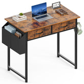 Sweetcrispy computer desk front view shows ample workspace for monitor and keyboard