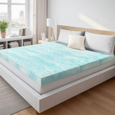 Sweetcrispy queen mattress topper foam close-up showing contouring support.