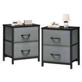 Sweetcrispy nightstand with two drawers and wood top for tidy bedrooms