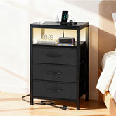 Sweetcrispy nightstand with charging hub keeps devices powered and within reach