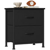 Sweetcrispy nightstand with two fabric drawers keeps bedside essentials organized.