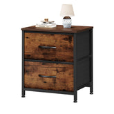 Sweetcrispy nightstand with two fabric drawers for organized bedside storage.