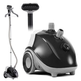 Sweetcrispy standing garment steamer heats up in 45 seconds for fast wrinkle removal.