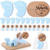 Swiffen blue footprint soap for baby shower guest keepsake