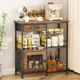 SWTYMIKI coffee bar cabinet front view with see through doors for quick access