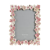 Synovana Pink Flower Frame front view highlights 5x7 photo display on desk or shelf.