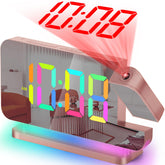 SZELAM clock shows ceiling projection for easy night viewing