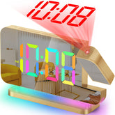 SZELAM projection alarm clock front-view clearly displays time on the wall