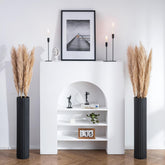 Sziqiqi black tall floor vase with honeycomb texture adds elegant corner decor.